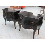 COMMODES, a pair, Continental style,