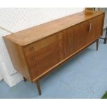 SIDEBOARD, 1960's teak with cupboards and drawer by A. Younger Ltd, 77cm H x 167cm W x 45cm D.
