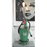 OVERSIZED TABLE LAMP, made from a converted vintage Baelz hand operated oil pump by Bee Rich,