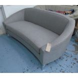 SOFA, two seater, in grey on chromed metal supports, 201cm L, by Bespoke Sofas London Ltd.