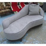 CHAISE LONGUE, Odeon style, in geometric patterned fabric,