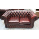 CHESTERFIELD SOFA, two seater, to match previous lot, 159cm W.