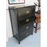 INDIA JANE CHEST, Chinese style with rattan top, with four drawers below on a black lacquer frame,