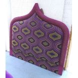 HEADBOARD, of Arabic design, finished in fabric of bohemien suggestion, 150cm W.