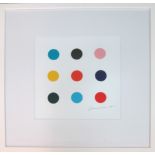 AFTER DAMIEN HIRST, 'Dots' silk screen, signed and framed, 29cm x 29cm.