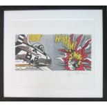 AFTER ROY LICHTENSTEIN, 'Whaam' lithograph, signed and framed, 31cm x 41cm.