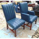 DINING CHAIRS, a set of six, Ralph Lauren style, of over sized proportions,