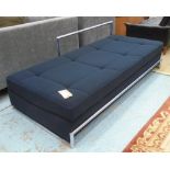 EILEEN GREY STYLE DAYBED, the upholstered top on chromed metal supports, 191cm L.