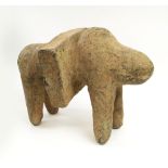 TRIBAL SCULPTURE, late 20th century Mali, a bronze pig, 41cm L overall.