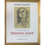 FERNAND LEGER, lithographic poster for Galerie Maeght, 63cm x 47cm.