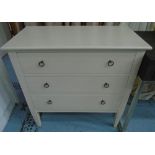 CHEST, cream painted with three drawers from Nordic Style, 83cm W x 43cm D x 86cm H.