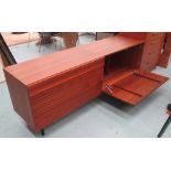 LOW SIDEBOARD, with fall front, 150cm L x 47cm D x 65cm H.