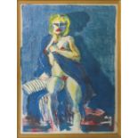 ALISON MACH, 'Nude figure in the night', lithographic print, signed lower right,