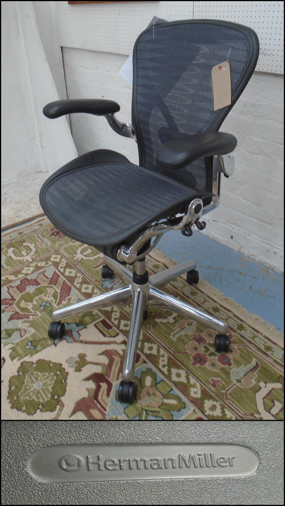 AERON HERMAN MILLER DESK CHAIR, size B 66cm W.