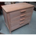 CHEST, Contemporary limed solid oak with four long drawers, 95cm x 50cm D x 85cm H.