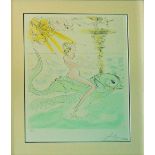 SALVADOR DALI, 'Sirene au dauphin', original etching on BFK watermarked paper, 1971, 75.7cm x 56.