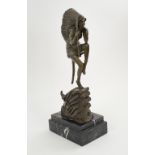 AMERICAN INDIAN SQUAW, bronze sculpture, on marble base, from Talos Gallery, 39cm H overall.