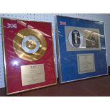 GOLD DISC PRESENTATION, 'Boys II men' 36cm H x 26cm and 'Lighthouse family' cd presentation, 40.