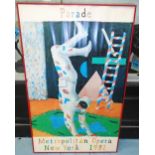 AFTER DAVID HOCKNEY, 'Parade', poster print framed, 97cm H x 61cm W overall.