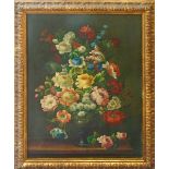 MANNER OF MARIO NUZZI (Italian, 1603-1673), 'Flowers in a bronze vase', oil on canvas, 87cm x 67cm,