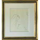 JEAN COCTEAU, 'La Jeune Mariee', original drawing, 1956,