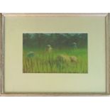 PIP TODD WARMOTH (British, b.1962), 'Rice pickers', pastel, 15cm x 21cm, framed and glazed.