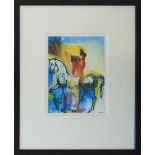 SALVADOR DALI, 'Don Quixotte and Rocinante', lithograph, 28cm x 21cm, framed and glazed.
