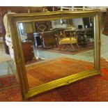 WALL MIRROR, gilt with a rectangular plate, 144cm x 114cm.