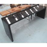 CONSOLE TABLE, 20th century black lacquer, rectangular, 52cm D x 70cm H x 220cm W.