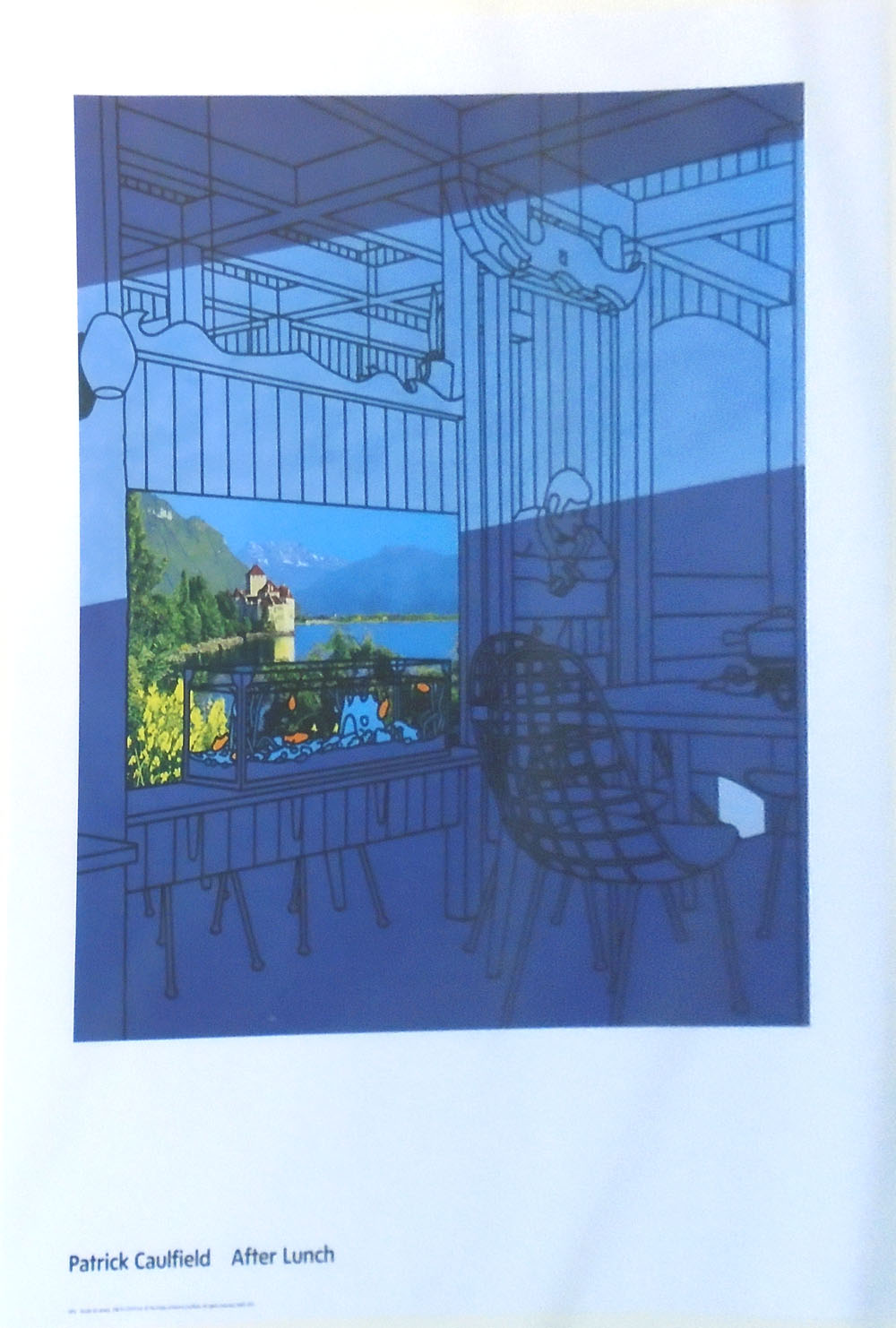 PATRICK CAULFIELD, 'After lunch', lithograph in colours, 80cm x 60cm, on white core,