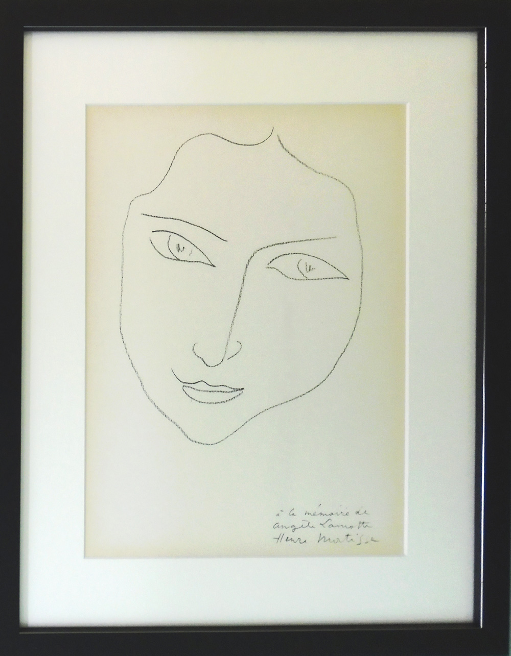 HENRI MATISSE, 'À la memoire de Angela Lamotte', original lithograph,