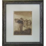 CAMILLE PISSARO (1830-1903) 'Les faneuses - The tedders', original etching, reprint c.