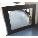 WALL MIRROR, Contemporary rectangular in plain black frame, 87cm x 112cm.