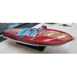 MODEL SPEEDBOAT, of Riva Ariston on stand, 89cm L.