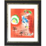 MARC CHAGALL, 'The bay of Nice', original lithograph printed by Mourlot Fréres, 1960, ref.