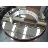 WALL MIRROR, circular mirror framed with recessed centre, 92cm W x 8cm D.