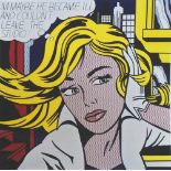 ROY LICHTENSTEIN, 'M-maybe', lithograph in colours, 29cm x 30cm, unmounted,