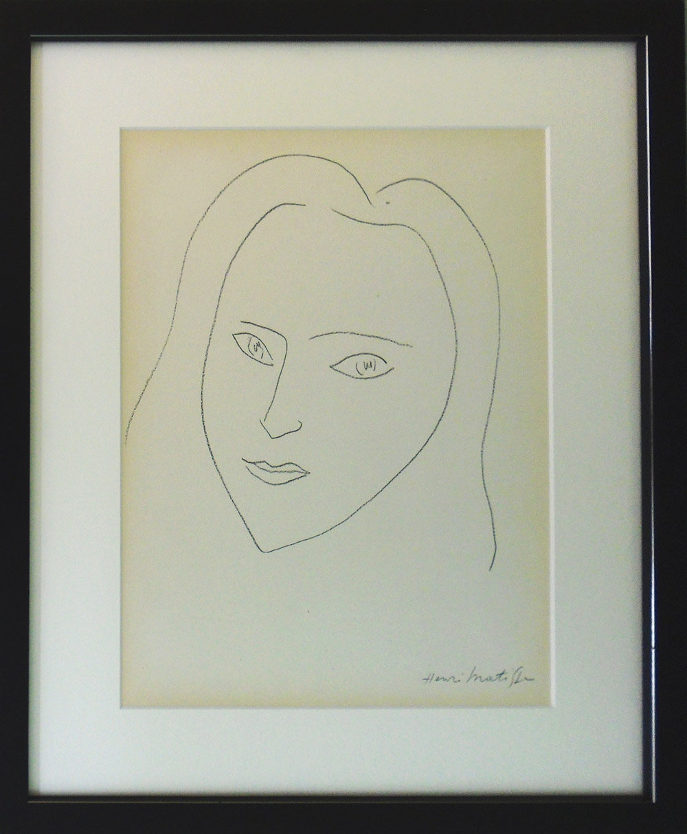 HENRI MATISSE, 'Angela Lamotte', original lithograph, signed lower right in the plate, 1943,