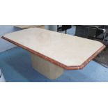 DINING TABLE, in travertine on rectangular base, 199cm x 100cm x 76cm H.