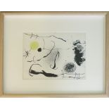 JOAN MIRO, 'Untitled', original lithograph, printed by Mourlot Frères, 1964, 32cm x 23cm, framed.