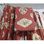 CURTAINS, three pairs, Colefax and Fowler, lined and interlined,