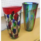 GLASS VASES, two, Murano style, 30cm H.