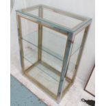 SHELVES, 1970's Italian zevi, chrome, with two glass shelves, 76cm x 103cm H x 36cm D.