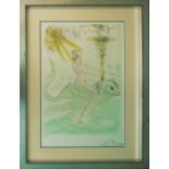 SALVADOR DALI, 'Sirene au dauphin', original etching on BFK watermarked paper, 1971, 75.7cm x 56.