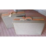 SUITCASES, two, by Hartmann, tweed with leather trim, unused, one 74cm W x 55cm D x 22cm H,