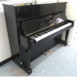 YAMAHA UPRIGHT PIANO, gloss ebonised case No U1 serial No D1946041 (recently tuned,