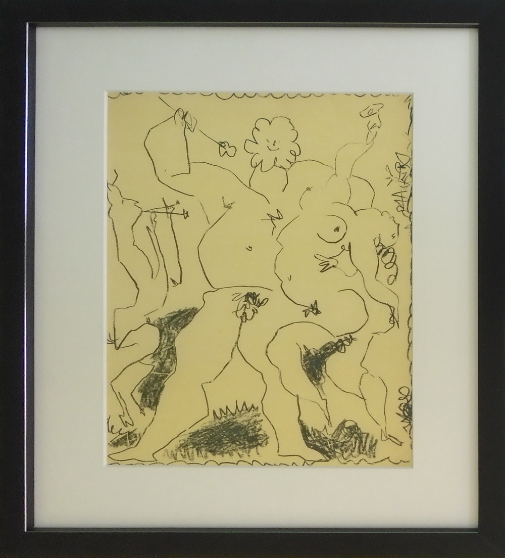 PABLO PICASSO, 'Satyr, Nymph and Bacchus', 1956, original lithograph, printed by Mourlot Frères,