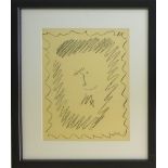 PABLO PICASSO, 'Portrait', 1956, original lithograph, printed by Mourlot Frères, edition of 3000,