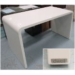 DESK BY DWELL, contemporary style in white metamine finish, 60cm x 76cm H x 138cm.