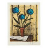 BERNARD BUFFET, 'Hortensias bleus', original lithograph in colours on Arches watermarked paper,